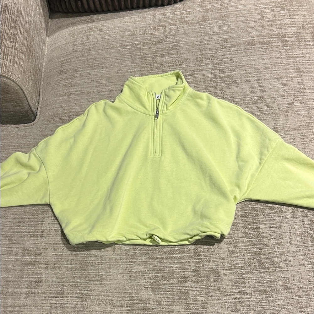 GARAGE Lime Green Quarter-Zip Pullover